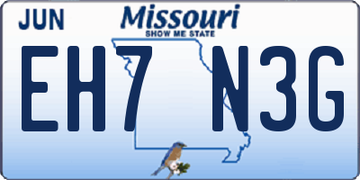 MO license plate EH7N3G