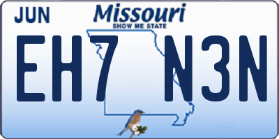 MO license plate EH7N3N