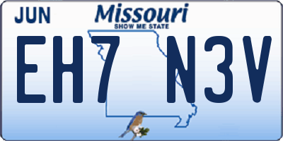MO license plate EH7N3V