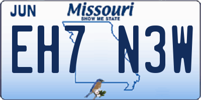 MO license plate EH7N3W