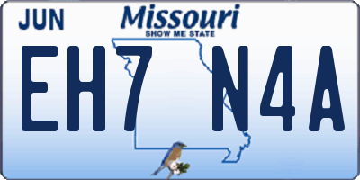 MO license plate EH7N4A