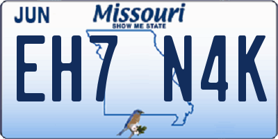 MO license plate EH7N4K