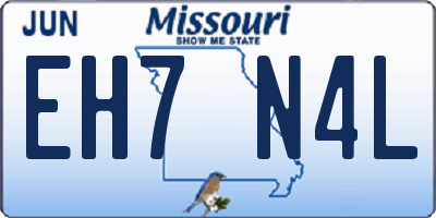 MO license plate EH7N4L