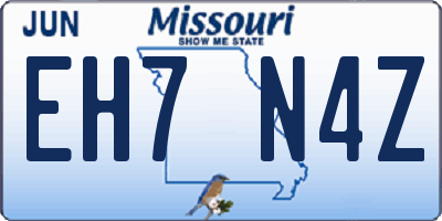 MO license plate EH7N4Z
