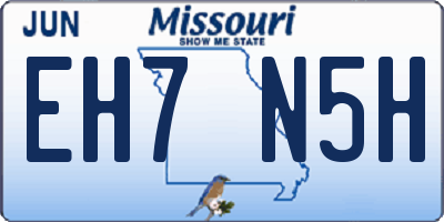 MO license plate EH7N5H