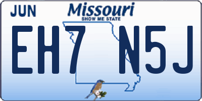 MO license plate EH7N5J