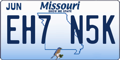 MO license plate EH7N5K