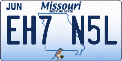 MO license plate EH7N5L