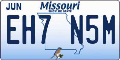 MO license plate EH7N5M