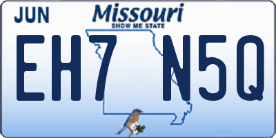 MO license plate EH7N5Q
