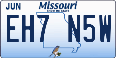MO license plate EH7N5W