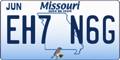 MO license plate EH7N6G