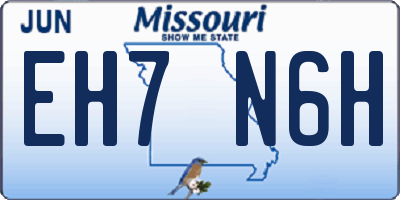 MO license plate EH7N6H