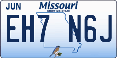 MO license plate EH7N6J