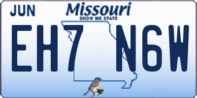 MO license plate EH7N6W