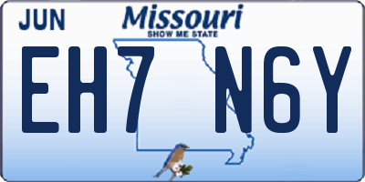 MO license plate EH7N6Y