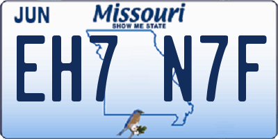 MO license plate EH7N7F