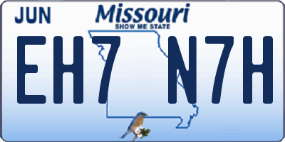 MO license plate EH7N7H