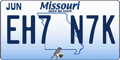 MO license plate EH7N7K