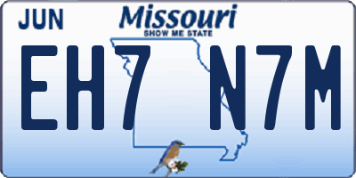 MO license plate EH7N7M