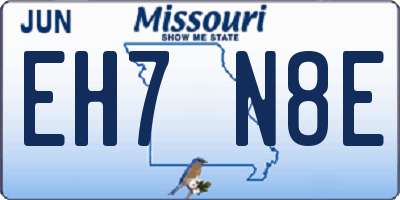MO license plate EH7N8E