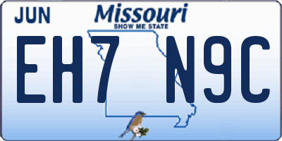 MO license plate EH7N9C