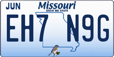 MO license plate EH7N9G