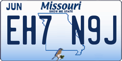 MO license plate EH7N9J
