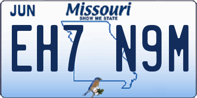 MO license plate EH7N9M