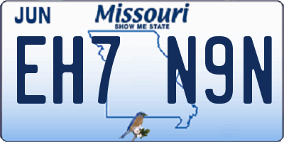 MO license plate EH7N9N