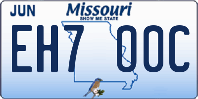 MO license plate EH7O0C