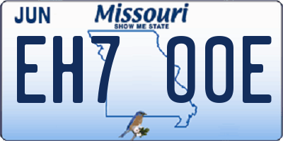 MO license plate EH7O0E