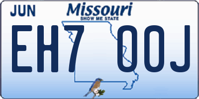 MO license plate EH7O0J