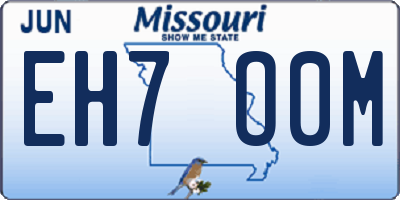MO license plate EH7O0M