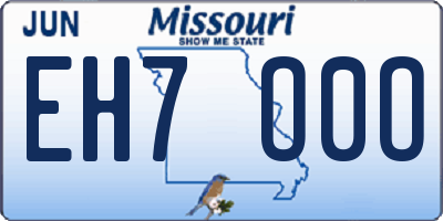 MO license plate EH7O0O