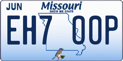 MO license plate EH7O0P