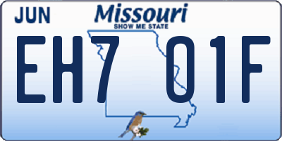 MO license plate EH7O1F