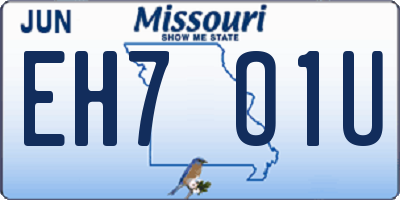 MO license plate EH7O1U