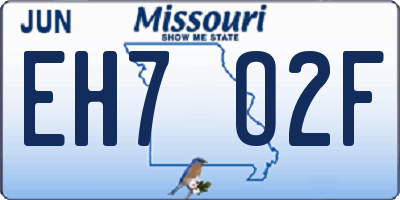 MO license plate EH7O2F