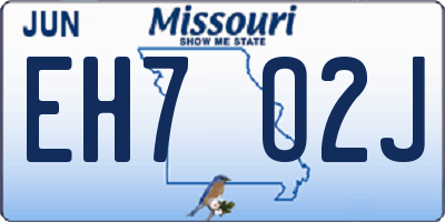 MO license plate EH7O2J