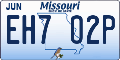MO license plate EH7O2P