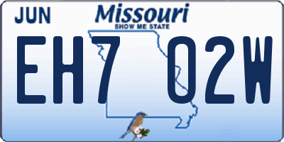 MO license plate EH7O2W
