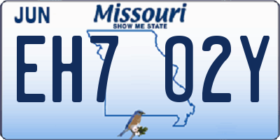 MO license plate EH7O2Y