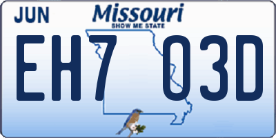 MO license plate EH7O3D