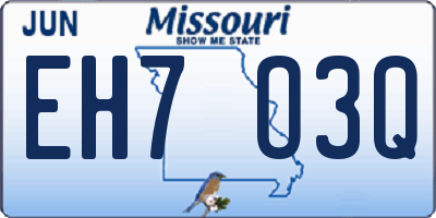 MO license plate EH7O3Q
