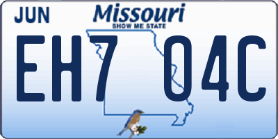 MO license plate EH7O4C