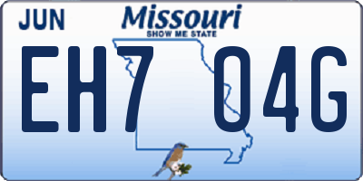 MO license plate EH7O4G