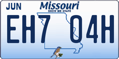 MO license plate EH7O4H