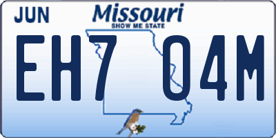 MO license plate EH7O4M