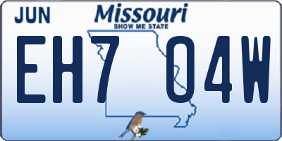 MO license plate EH7O4W